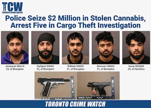 Five Indian origin men charged for stealing Cannabis 