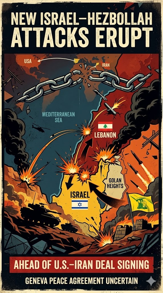 New Israel–Hezbollah Attacks Erupt Ahead of U.S.–Iran Deal Signing
