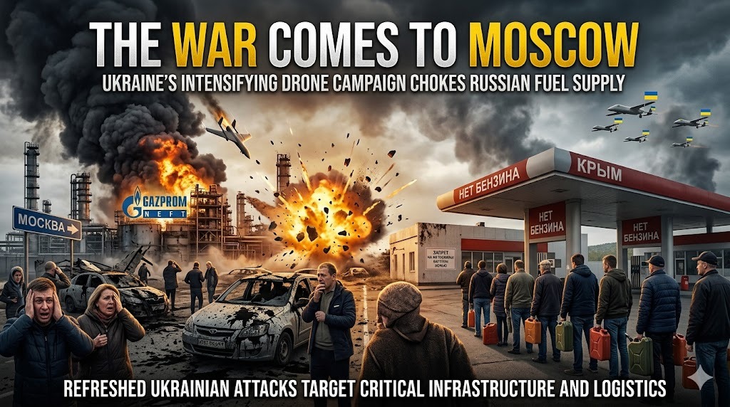 Ukraine Launches Largest-Ever Drone Strike on Moscow, Targeting Key Fuel Refinery